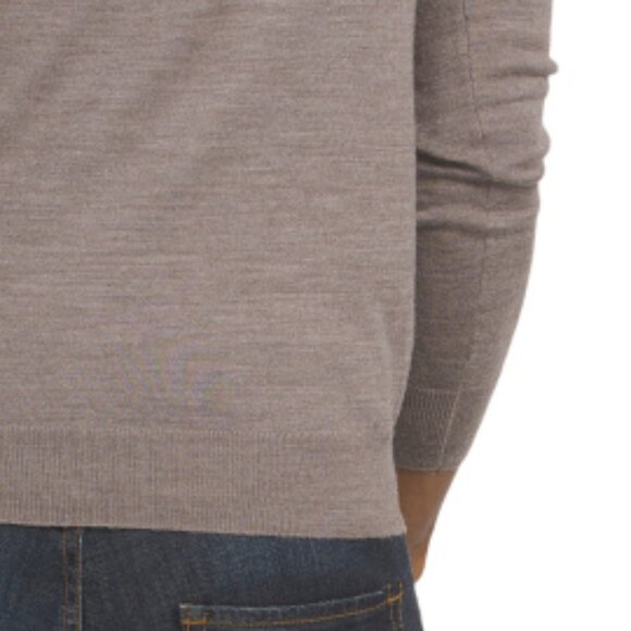 NEW LACHLAN Merino Wool Turtleneck Sweater Grey/brown for men 362tn - Picture 3 of 5